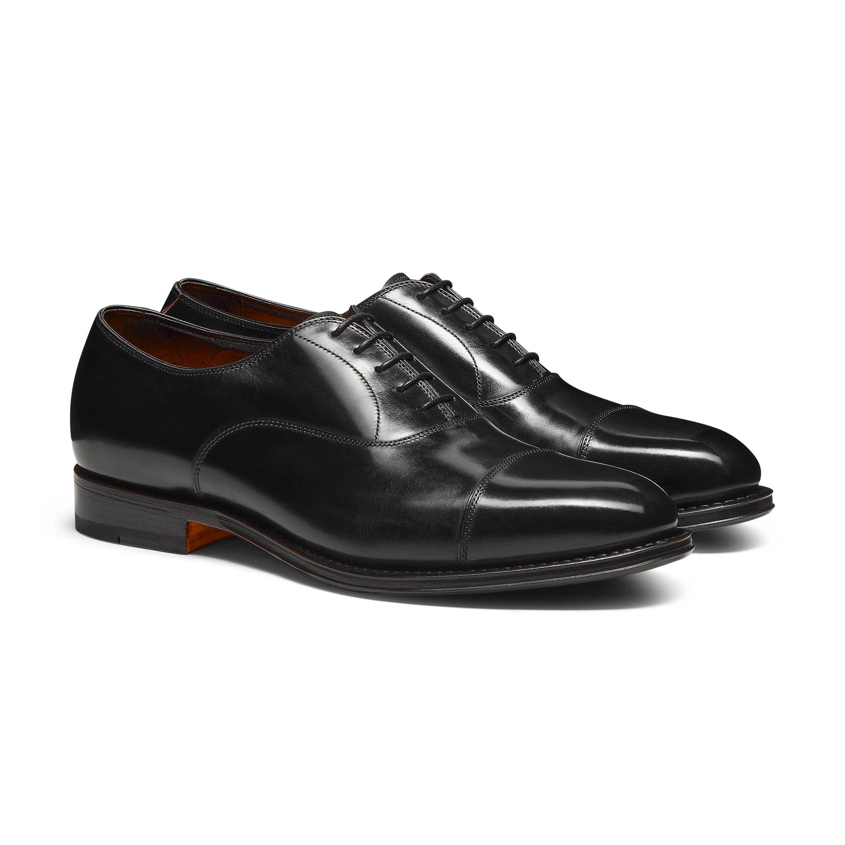 Men's black leather Oxford shoe