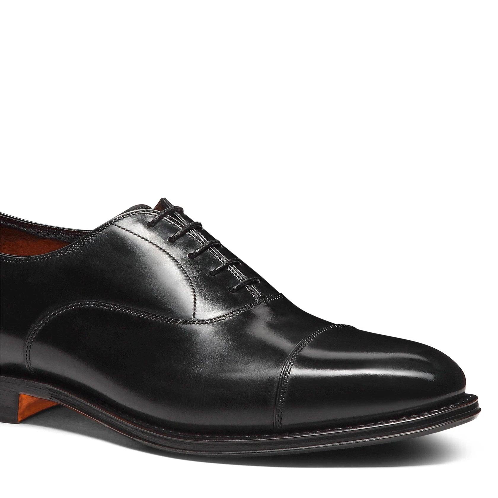 Men's black leather Oxford shoe