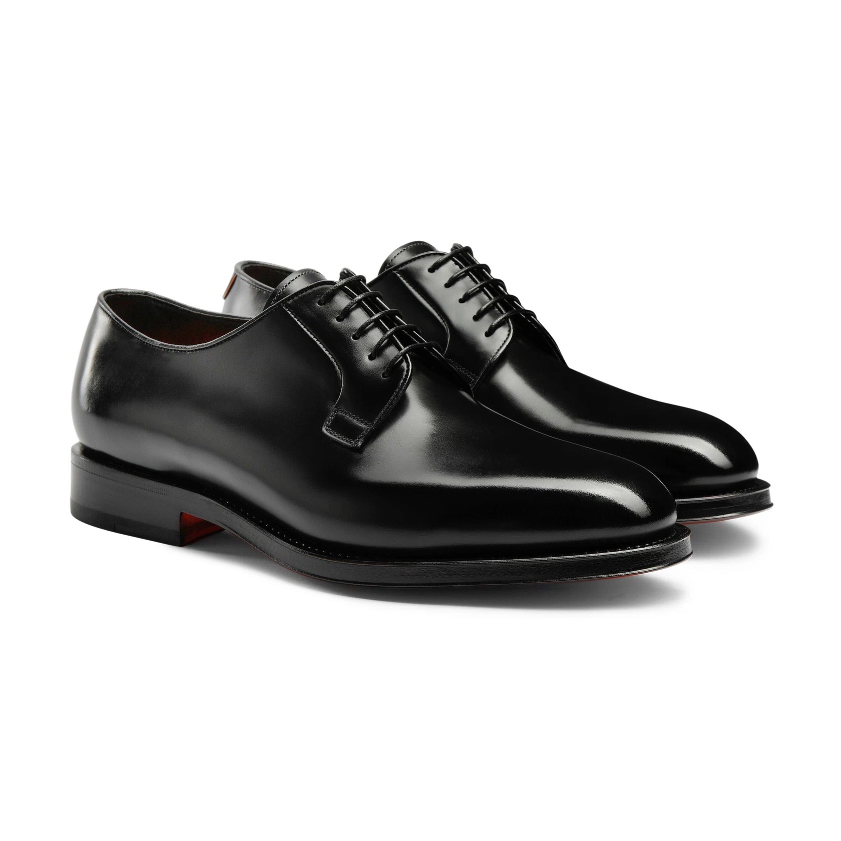Men’s polished black leather Derby shoe