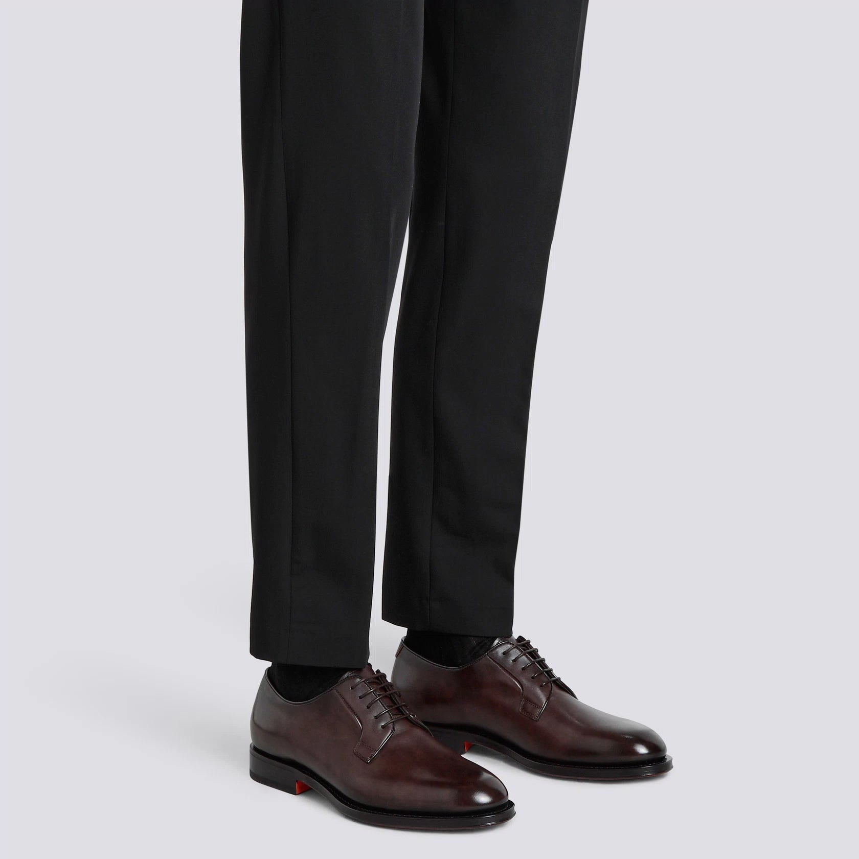 Men’s polished brown leather Derby shoe