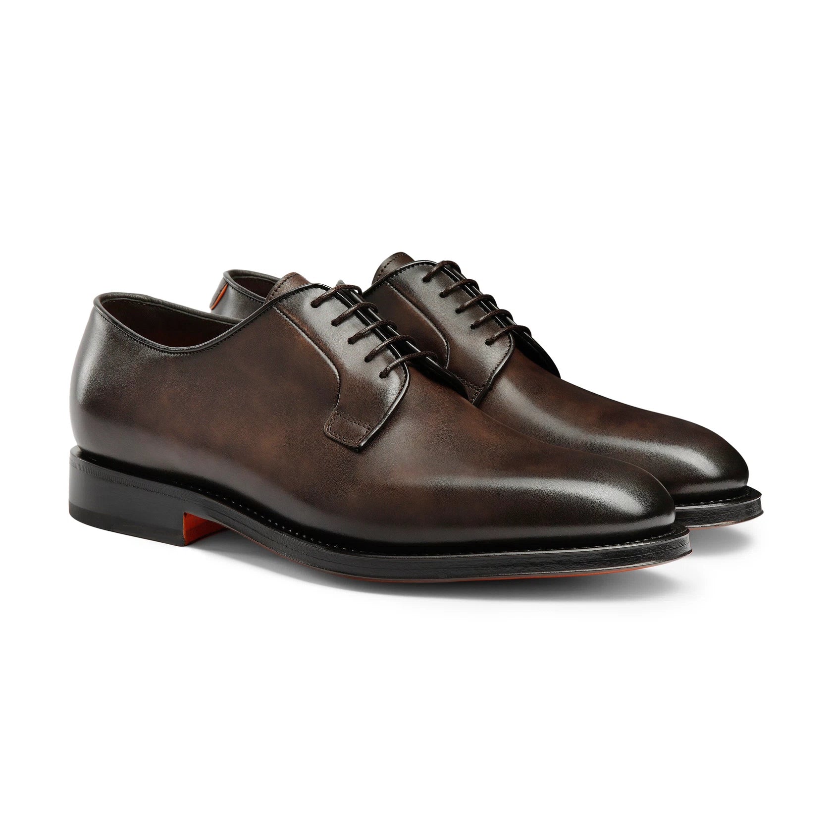Men’s polished brown leather Derby shoe