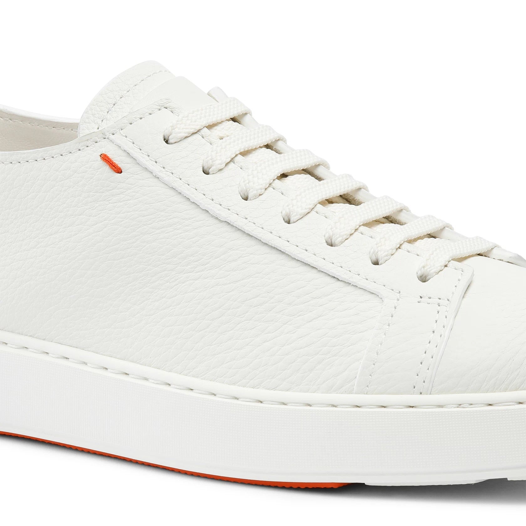 Men's white tumbled leather sneaker