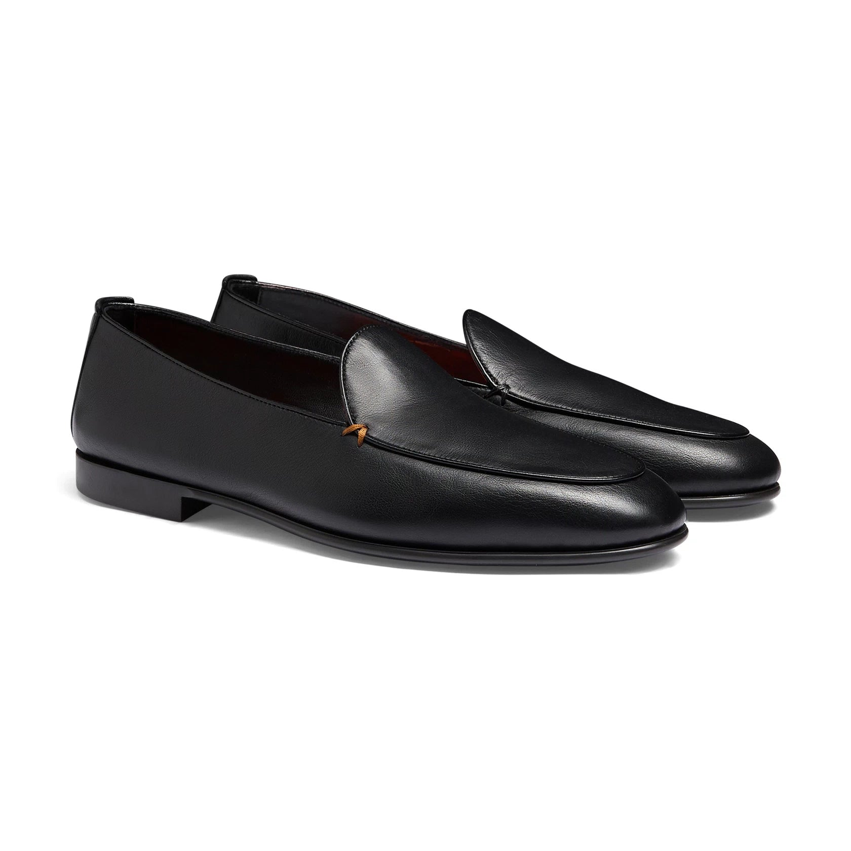 Men's black leather loafer