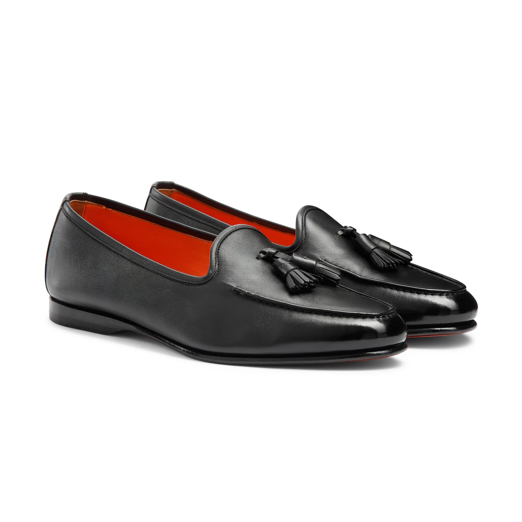 Men’s black leather Andrea tassel loafer