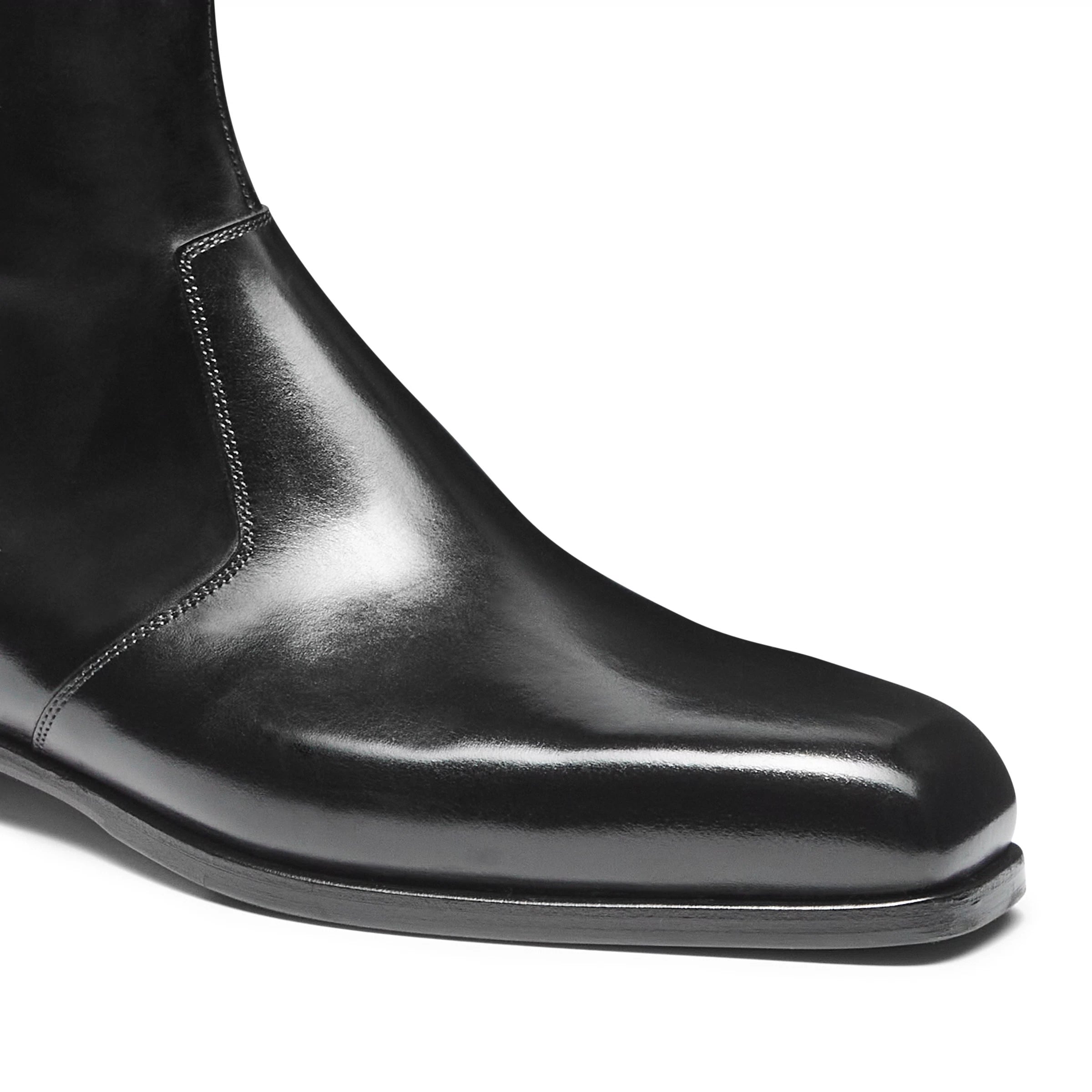 Men's black leather ankle boot
