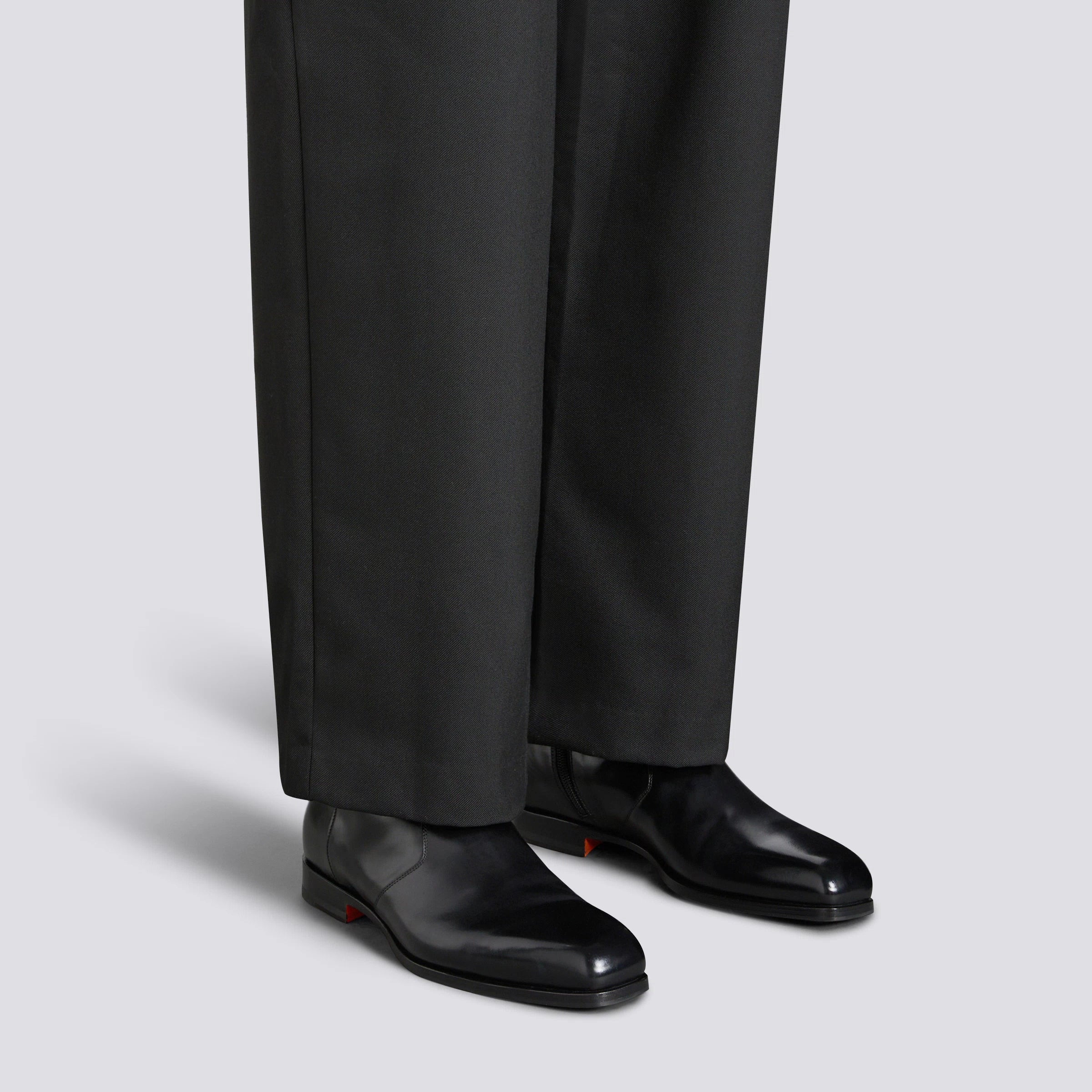 Men's black leather ankle boot