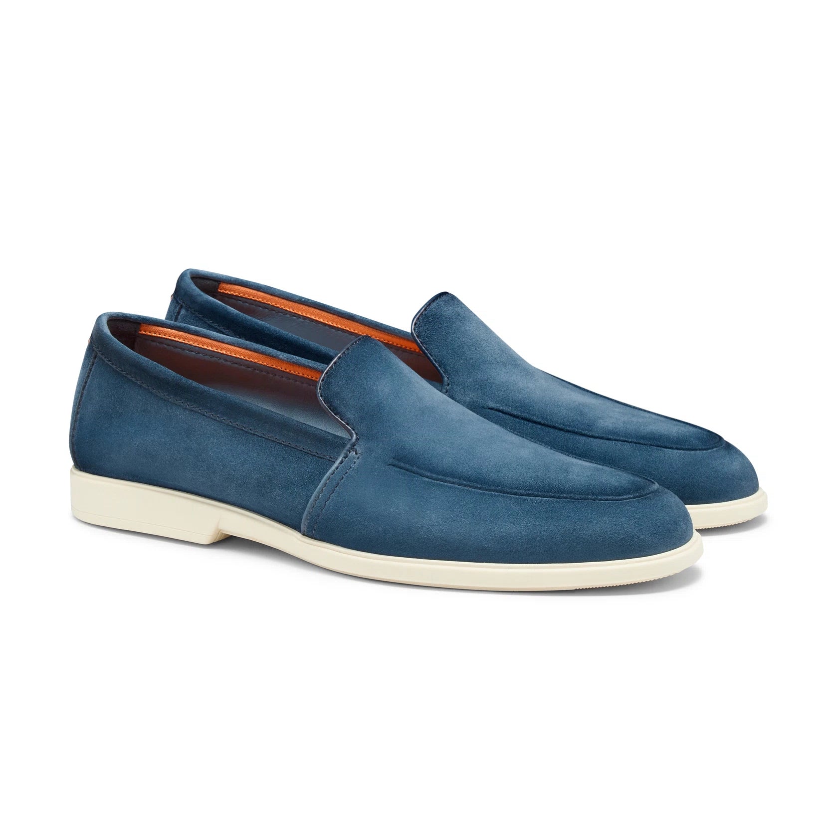 Men's denim blue suede loafer