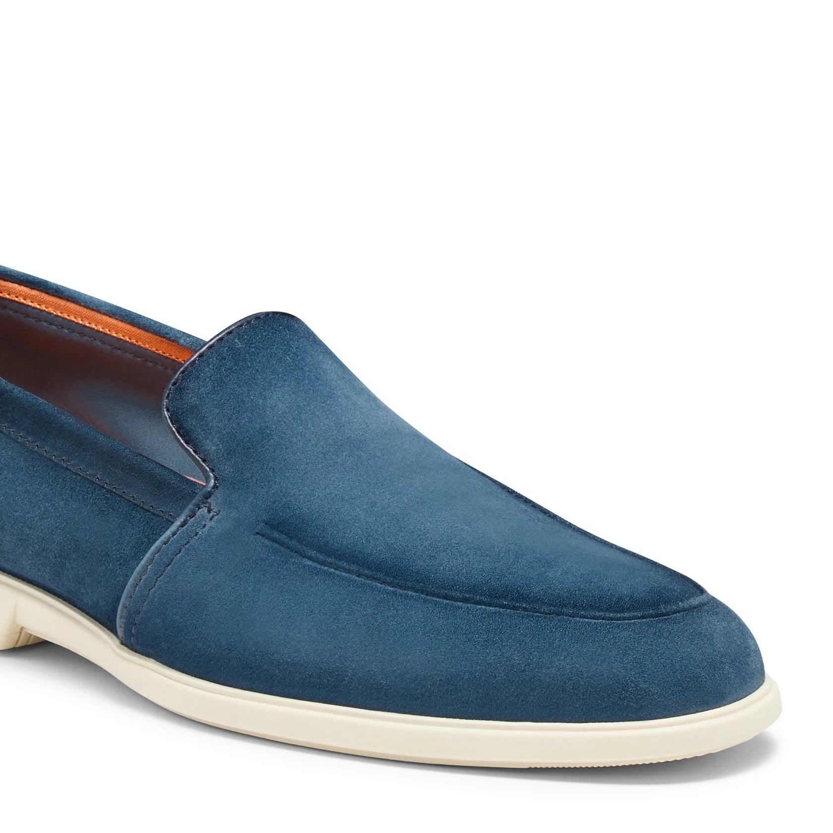 Men's denim blue suede loafer