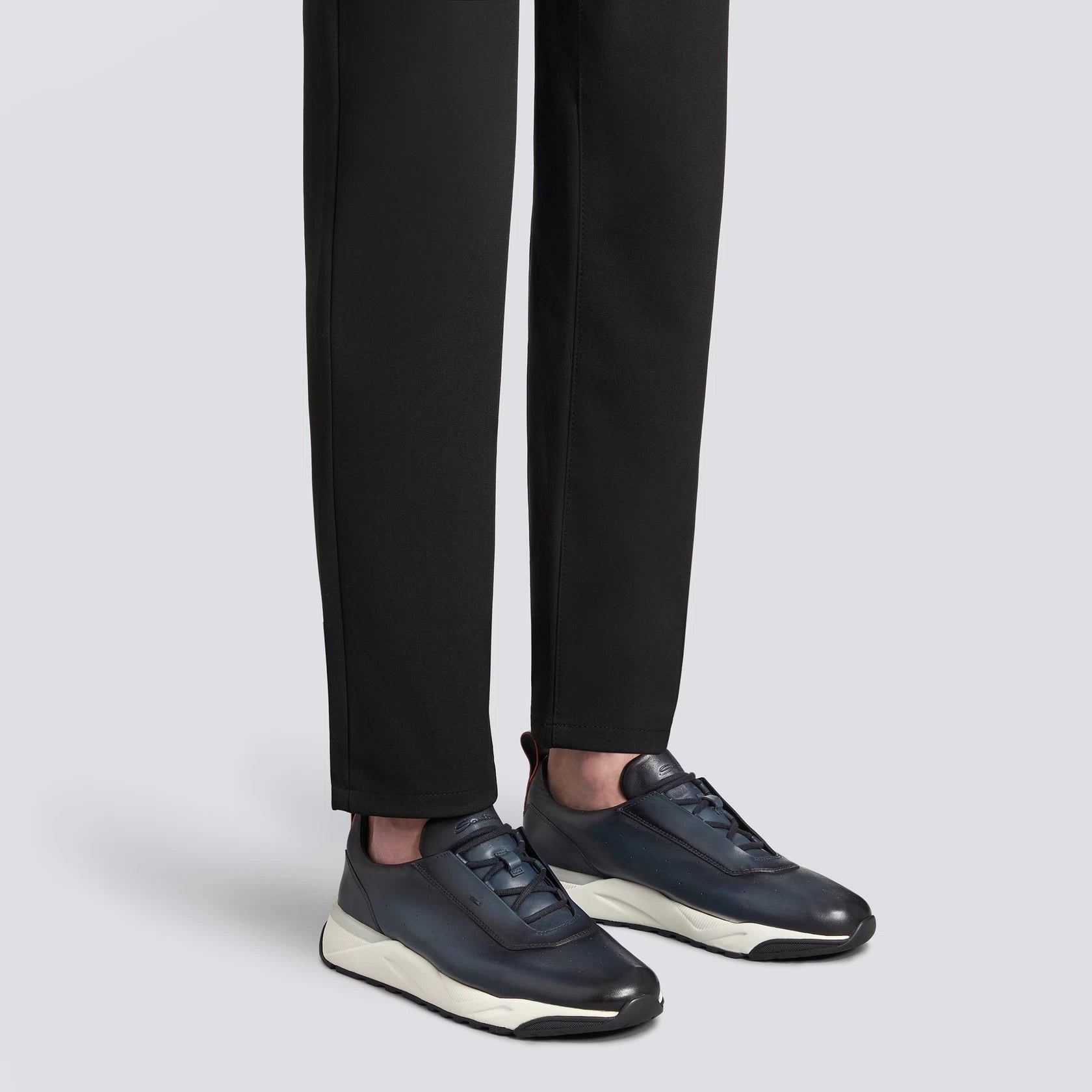 Men's blue leather sneaker