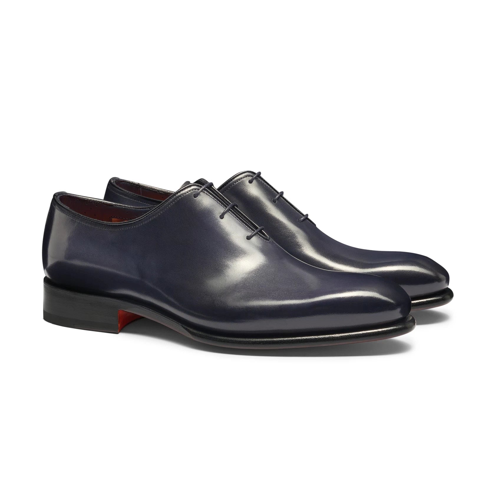 Men's blue leather Oxford shoe