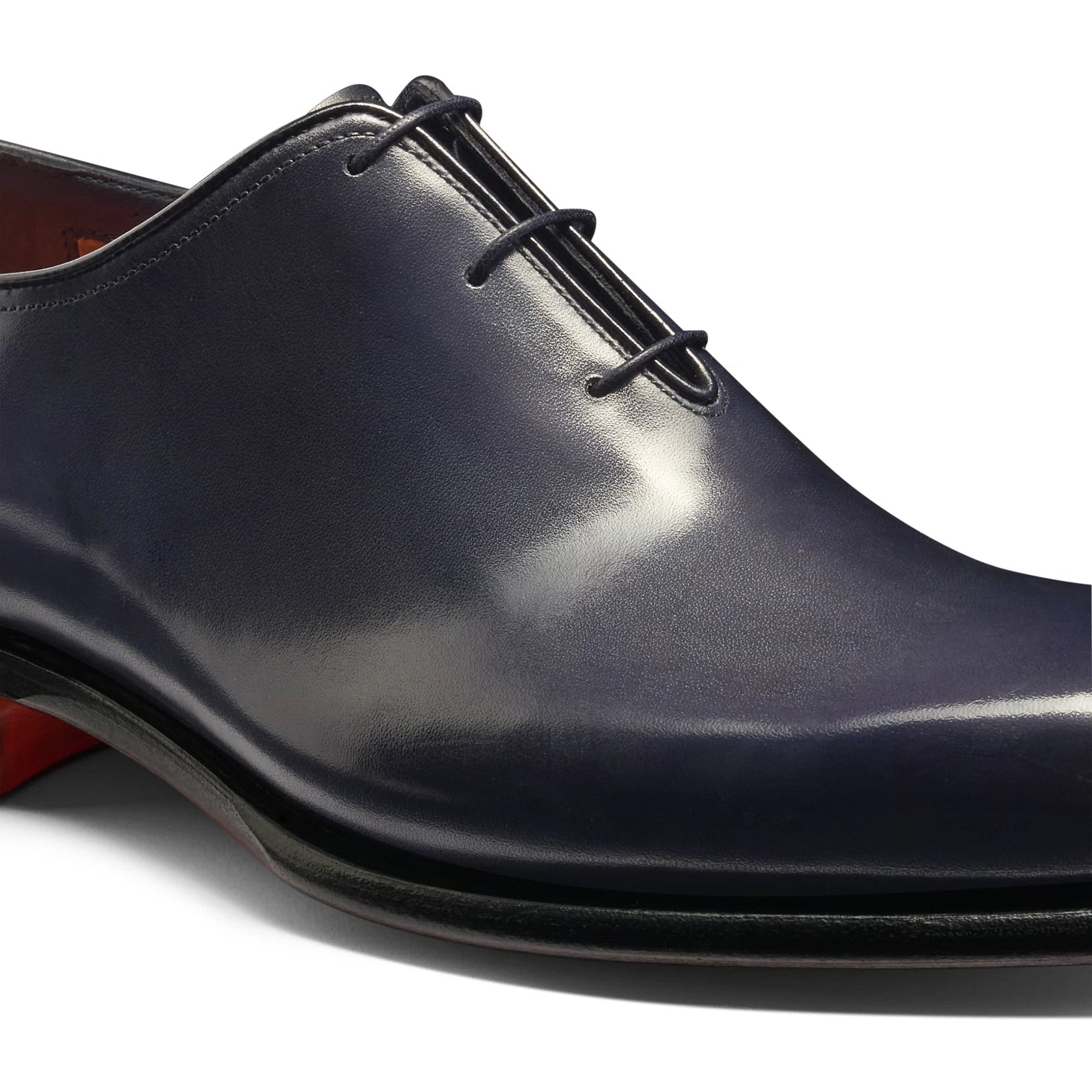 Men's blue leather Oxford shoe
