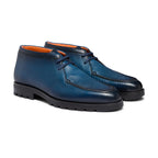 Men's blue suede and leather slip-on sneaker