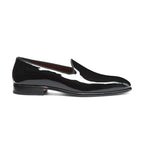 Men's black patent leather loafer