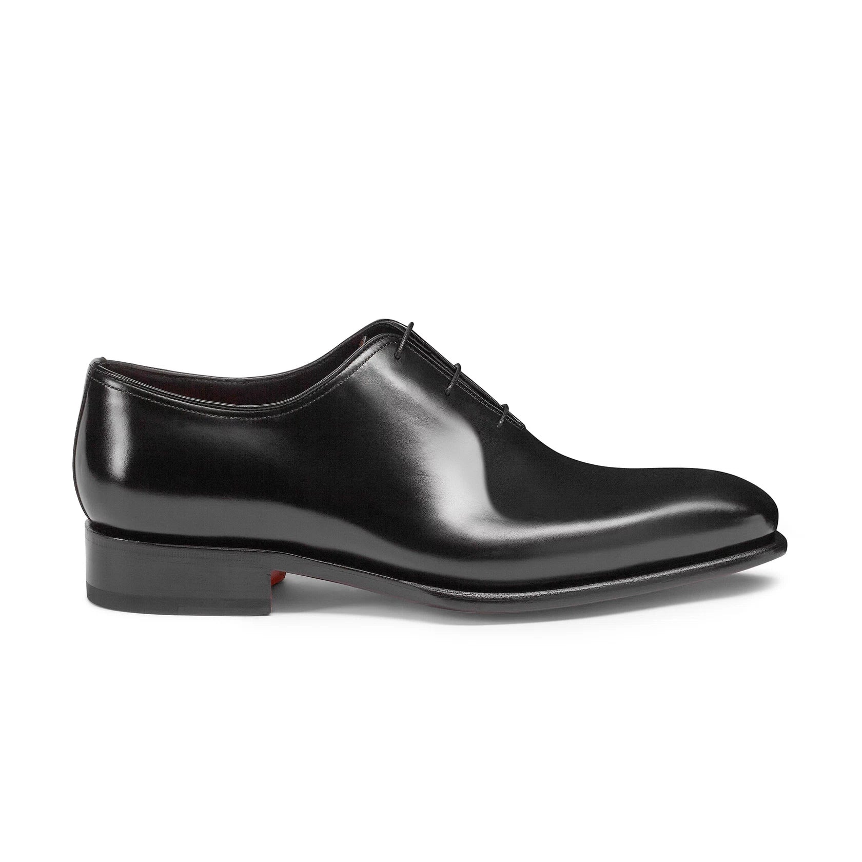 Men's polished black leather Oxford shoe