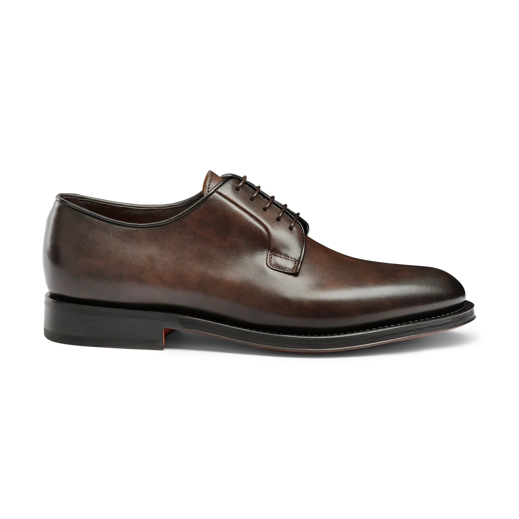 Men’s polished brown leather Derby shoe