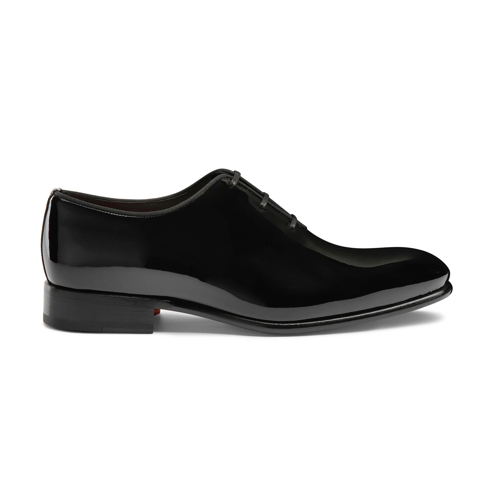 Men's black patent leather Oxford shoe