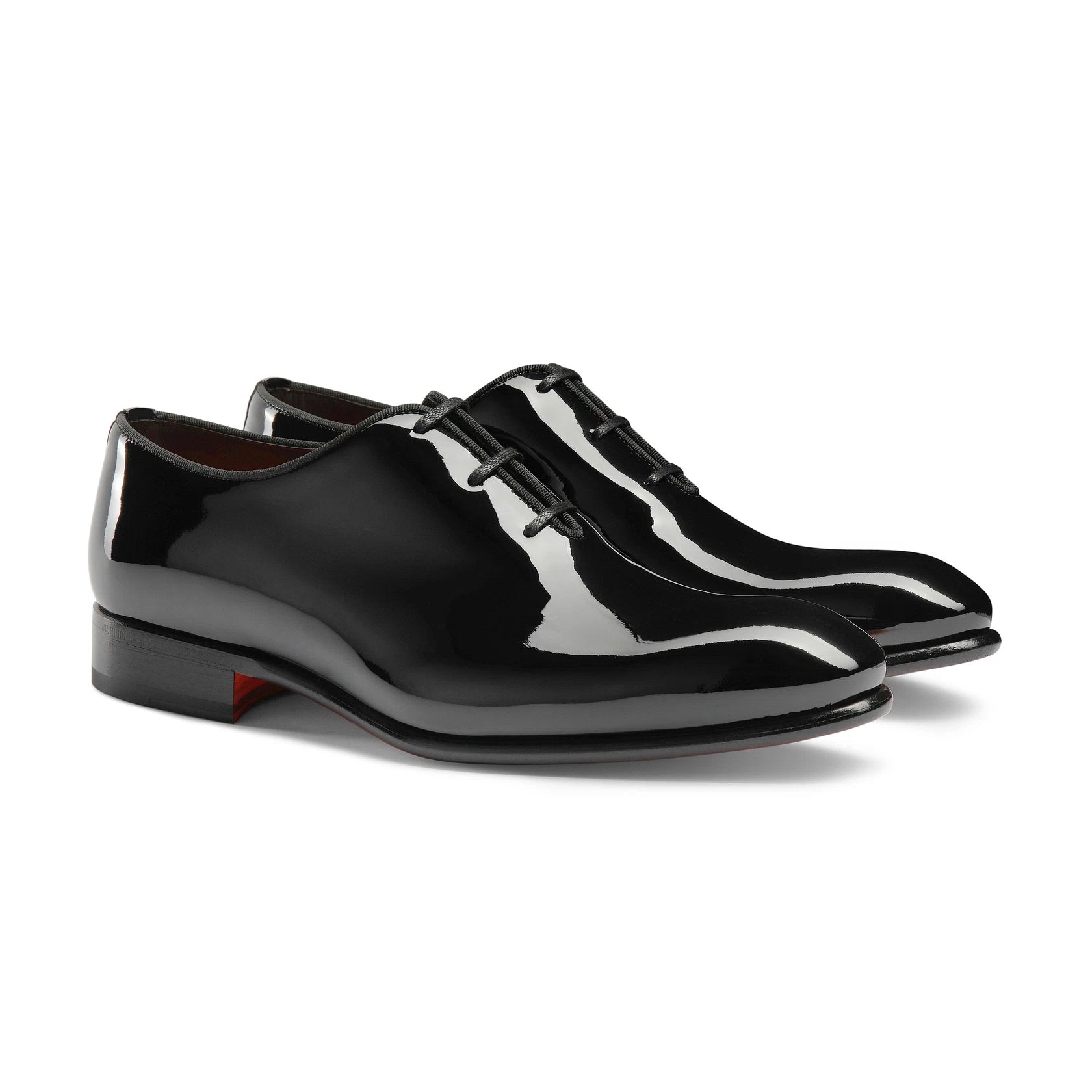 Men's black patent leather Oxford shoe