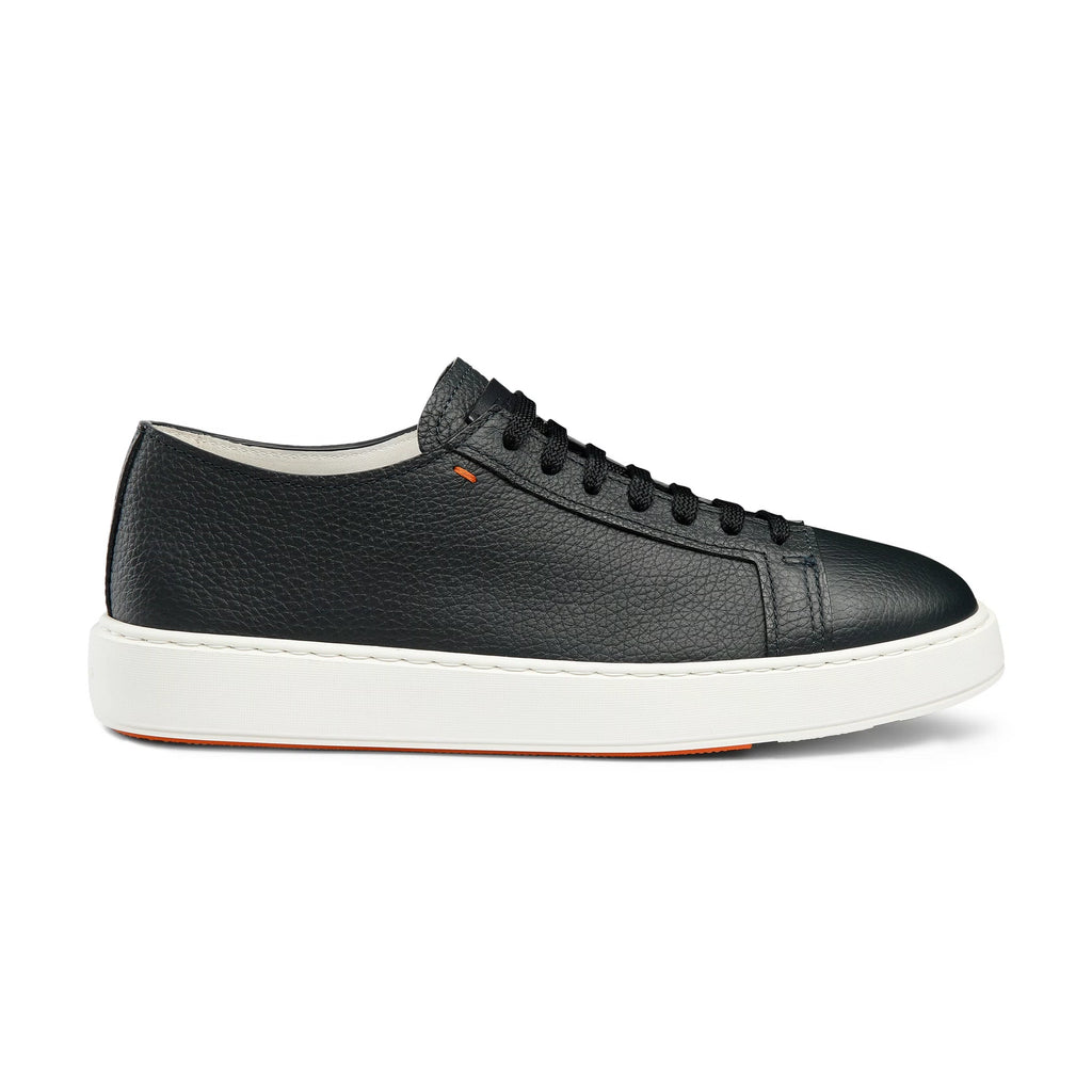 Men's blue tumbled leather sneaker