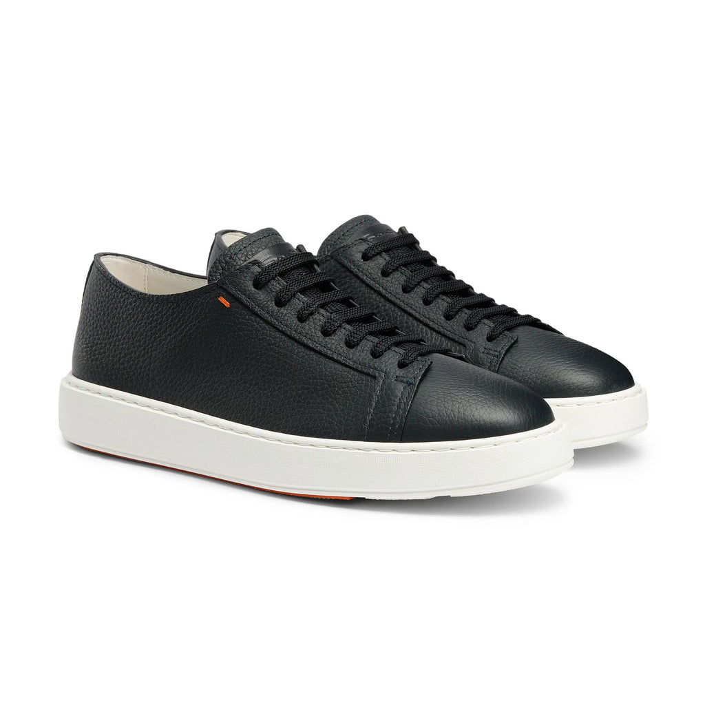 Men's blue tumbled leather sneaker