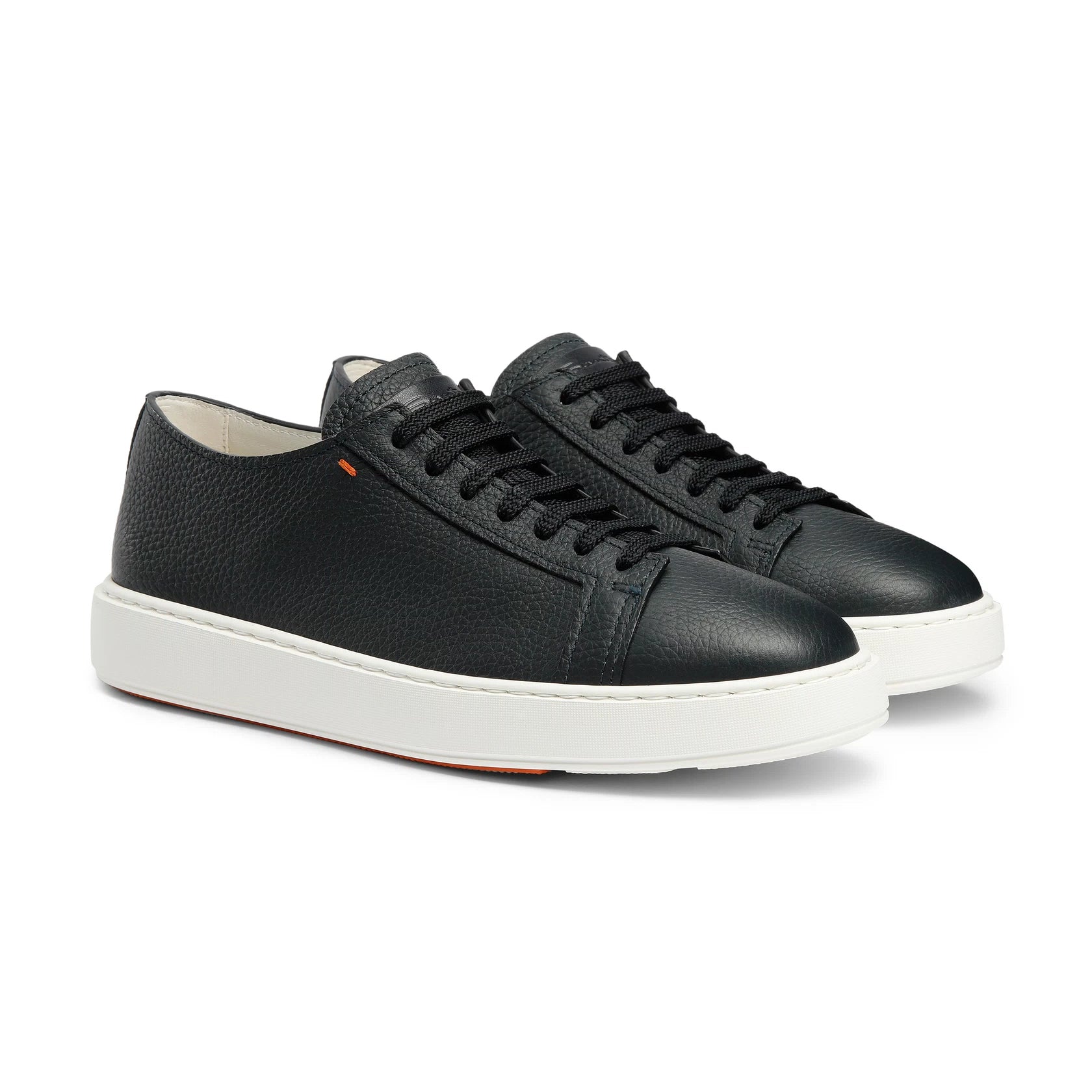 Men's blue tumbled leather sneaker