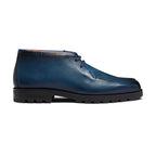 Men's blue suede and leather slip-on sneaker
