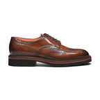Men's brown leather Derby brogue shoe