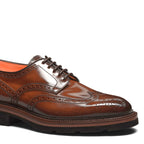 Men's brown leather Derby brogue shoe