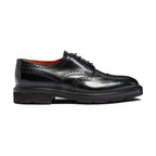 Men's black leather Derby brogue shoe