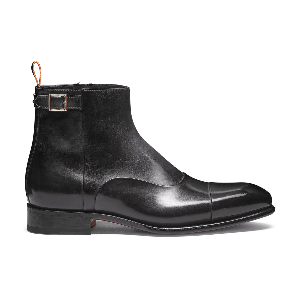 Men's grey leather ankle boot