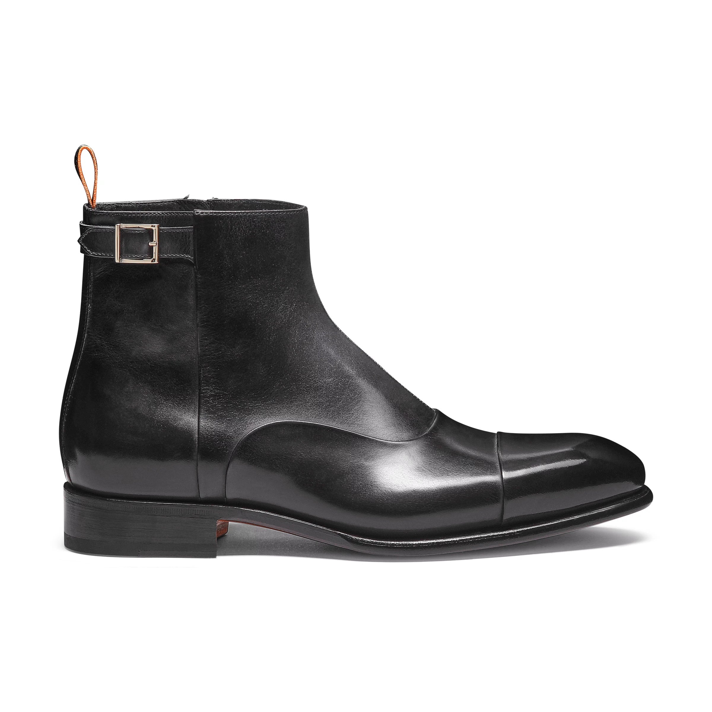 Men's grey leather ankle boot