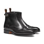 Men's grey leather ankle boot