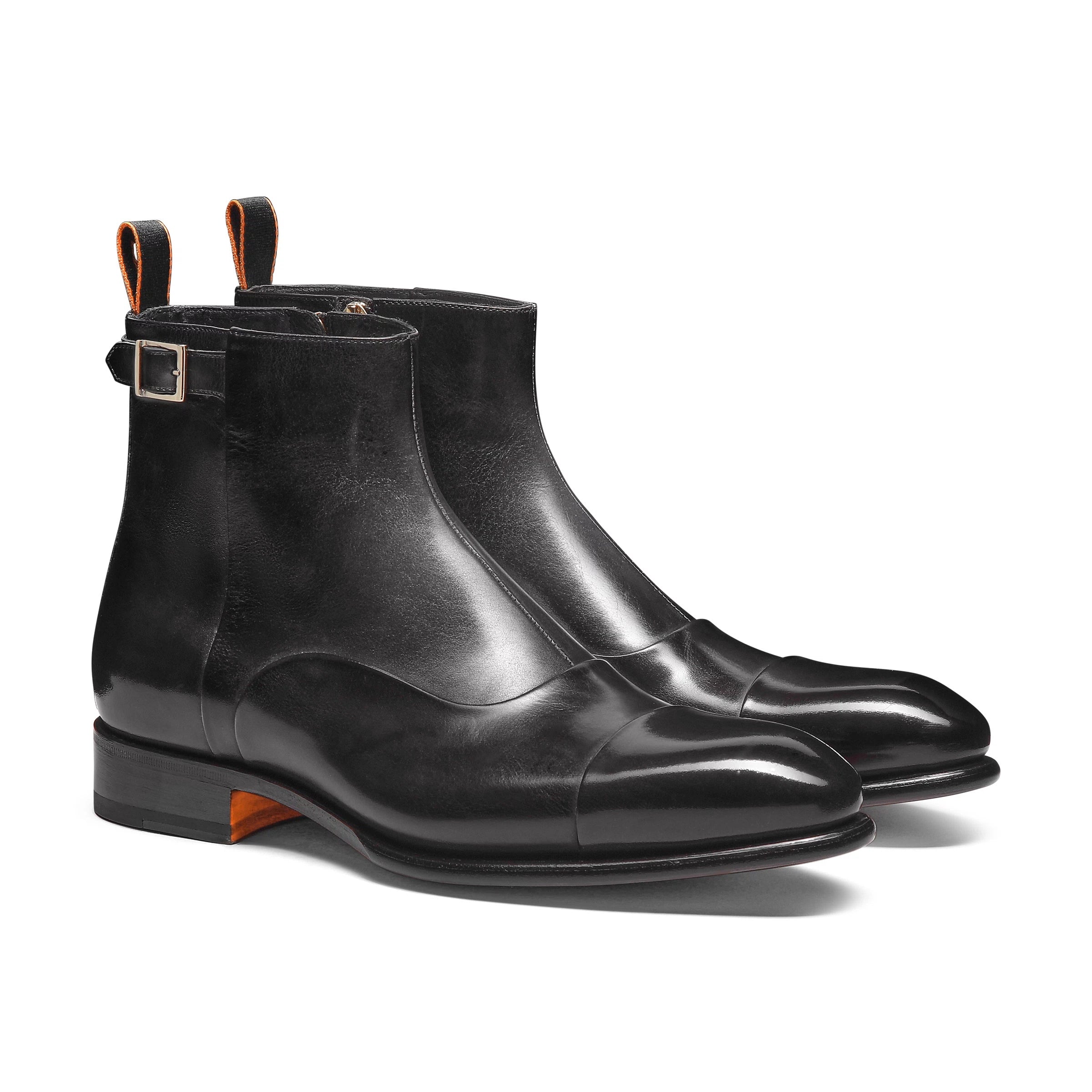 Men's grey leather ankle boot
