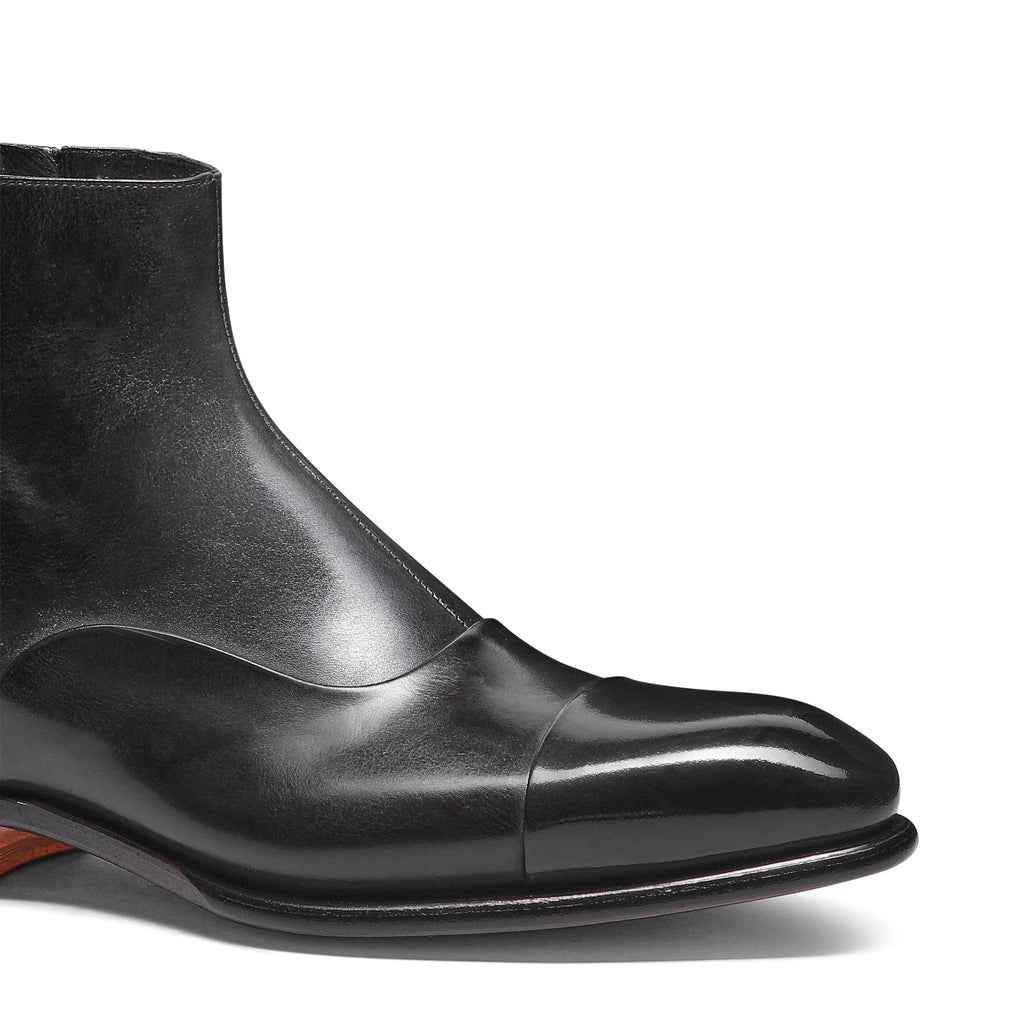 Men's grey leather ankle boot