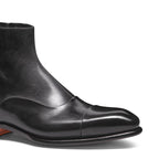 Men's grey leather ankle boot