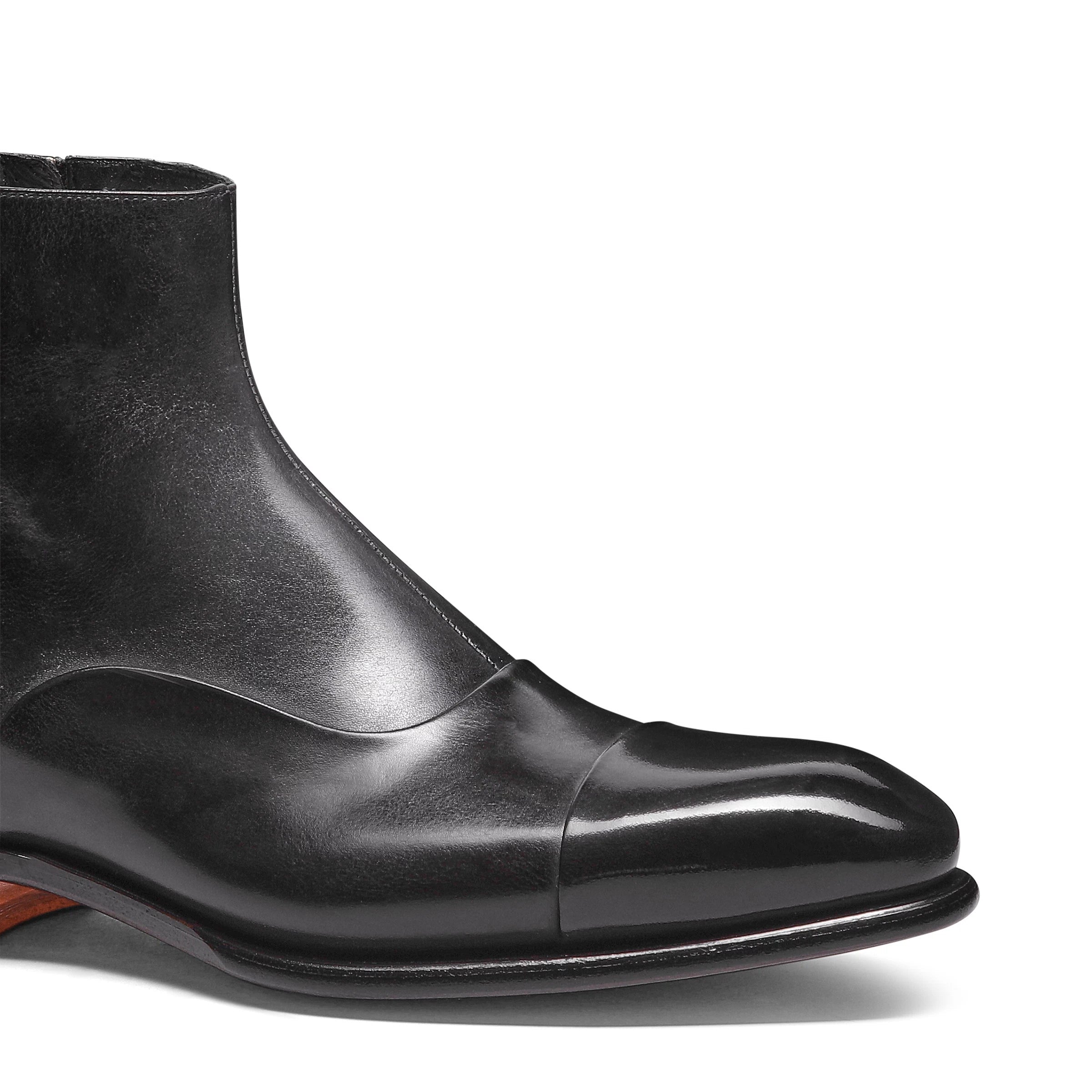 Men's grey leather ankle boot