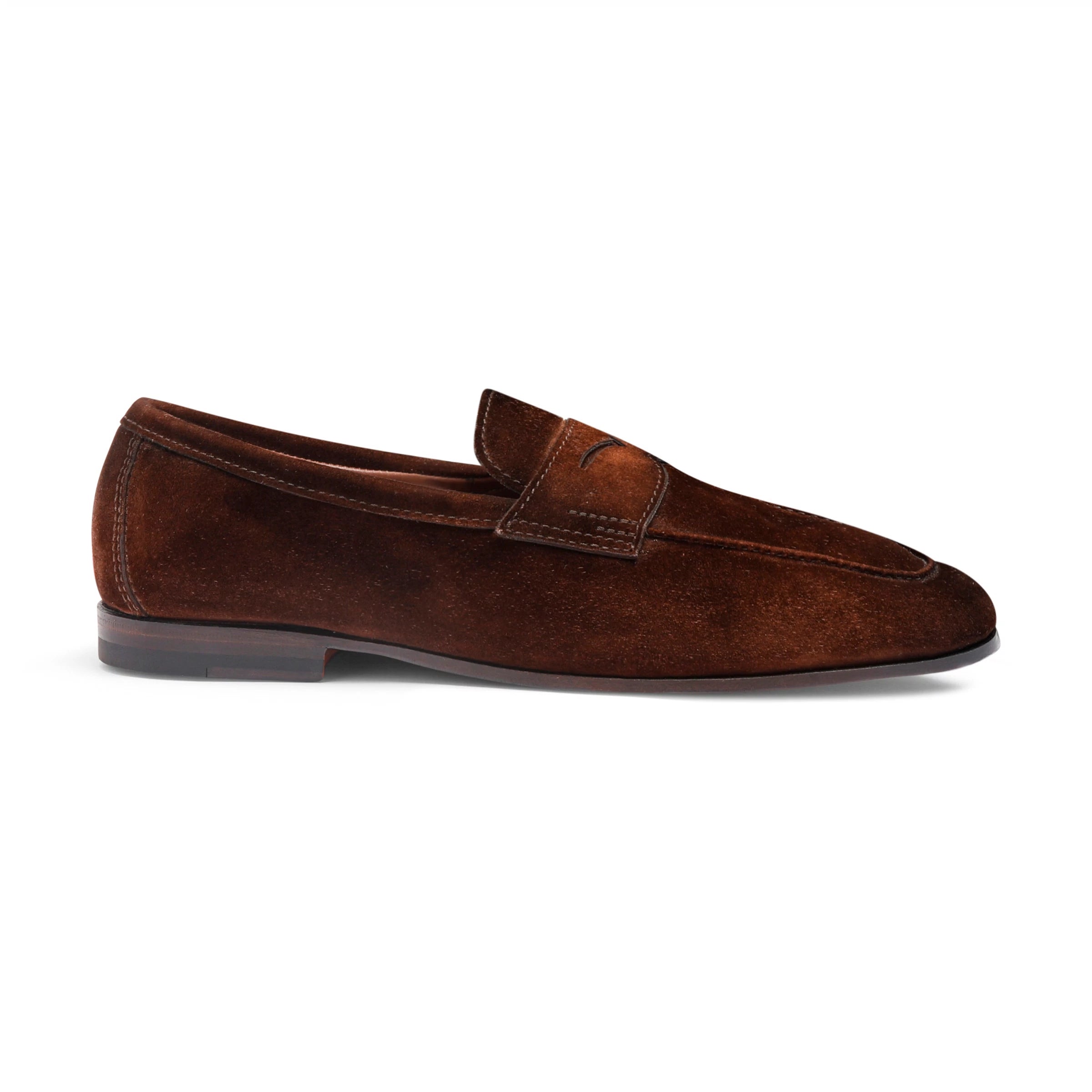 Men's dark brown suede Carlo penny loafer