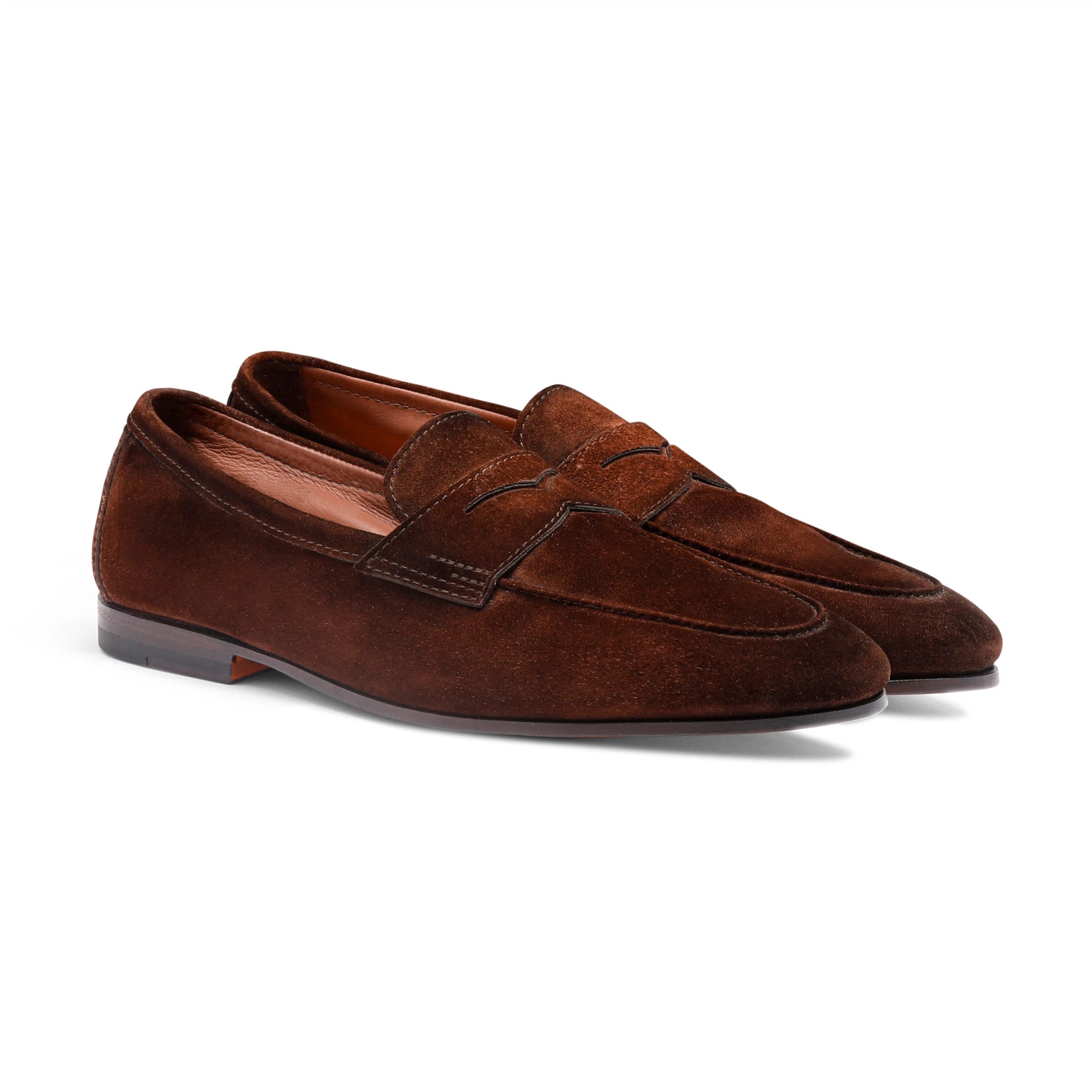 Men's dark brown suede Carlo penny loafer