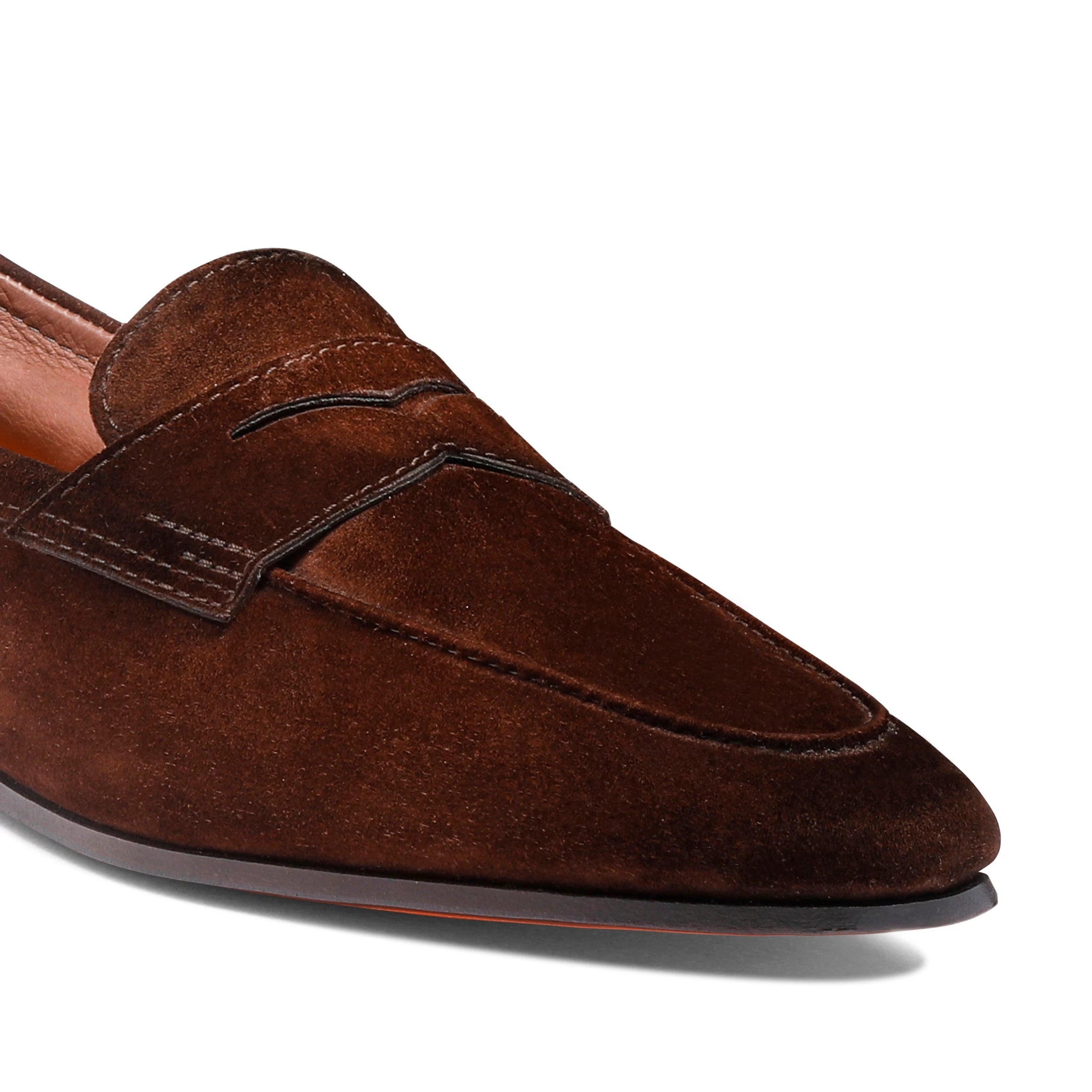 Men's dark brown suede Carlo penny loafer