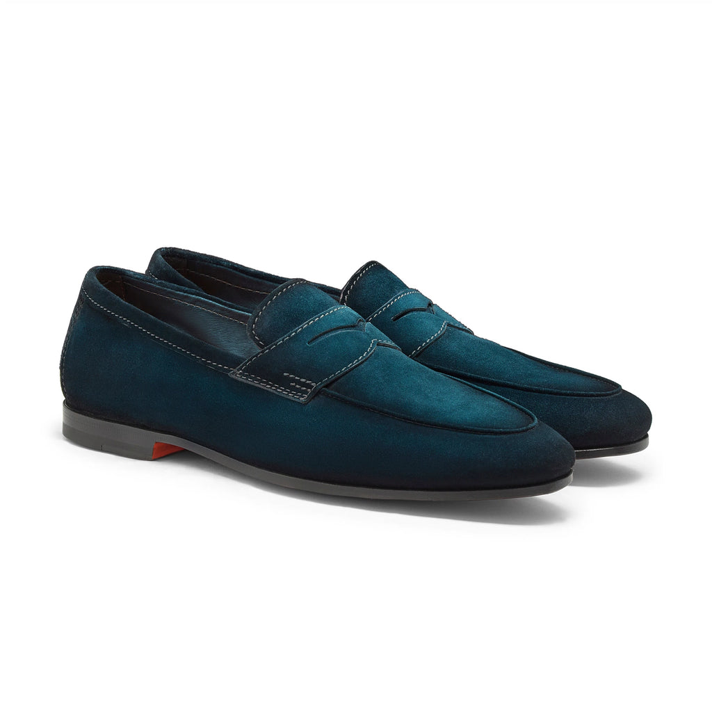 Men's green suede Carlo penny loafer