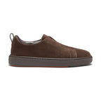 Men's dark brown suede slip-on sneaker
