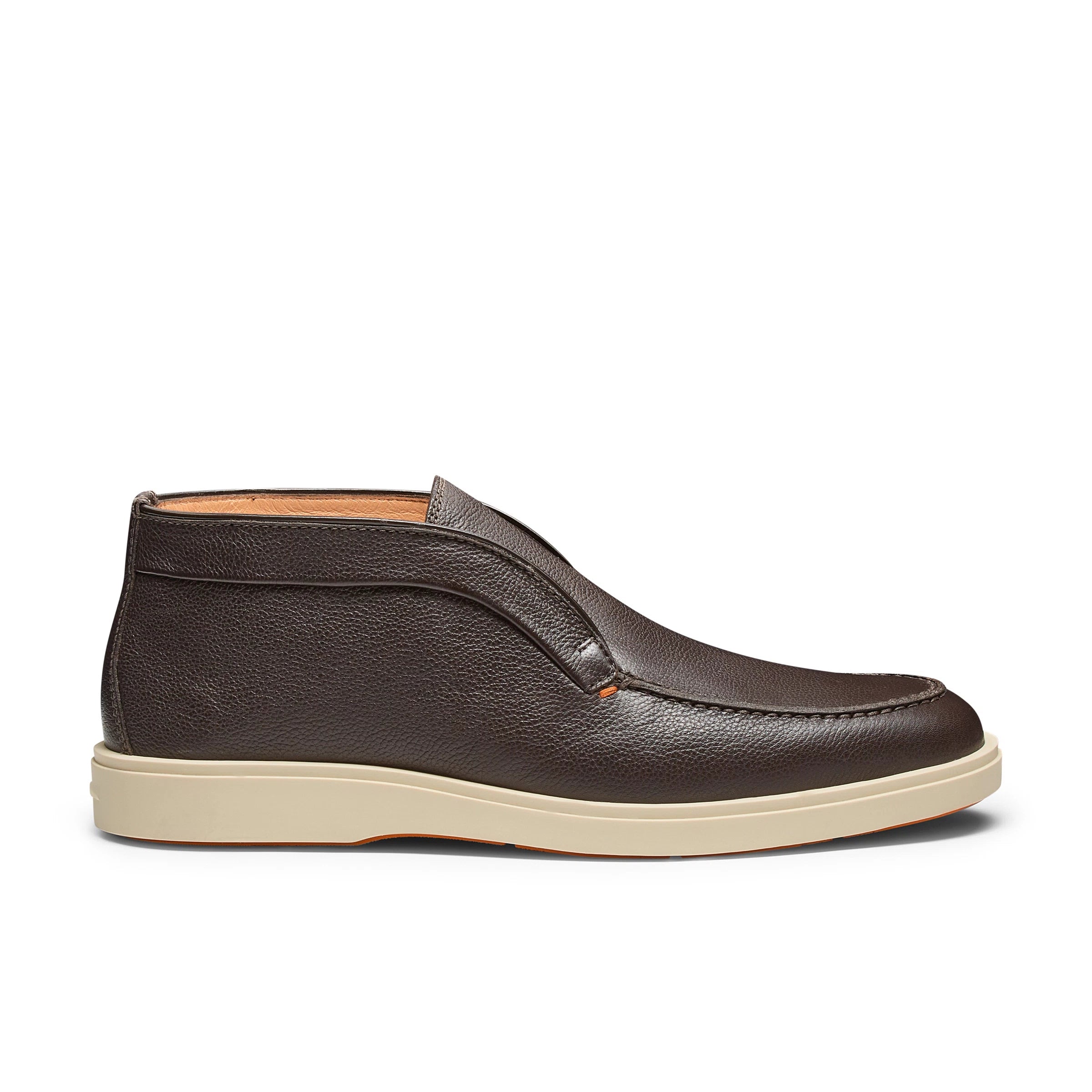 Men's dark brown tumbled leather desert boot