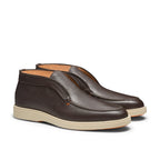 Men's dark brown tumbled leather desert boot