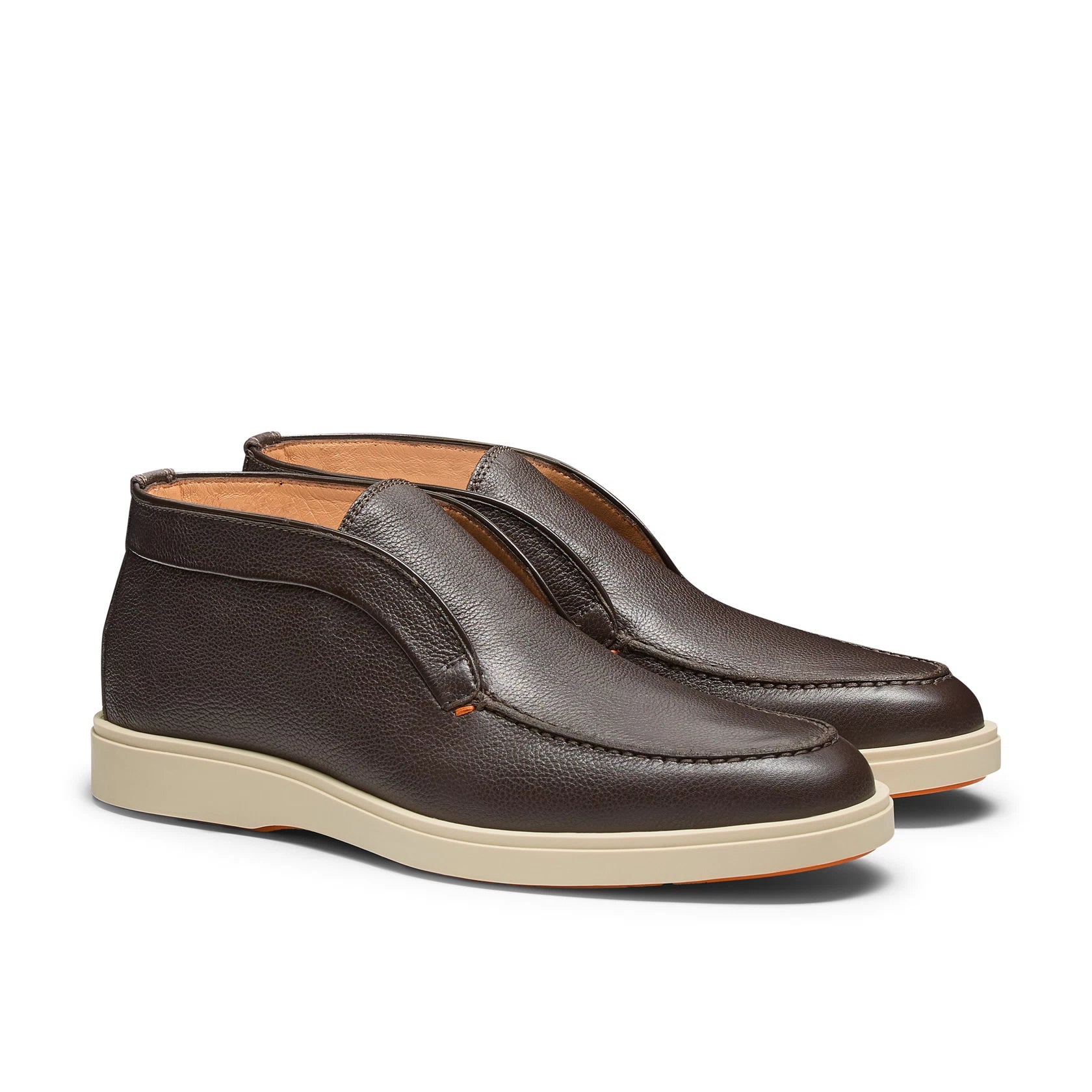 Men's dark brown tumbled leather desert boot