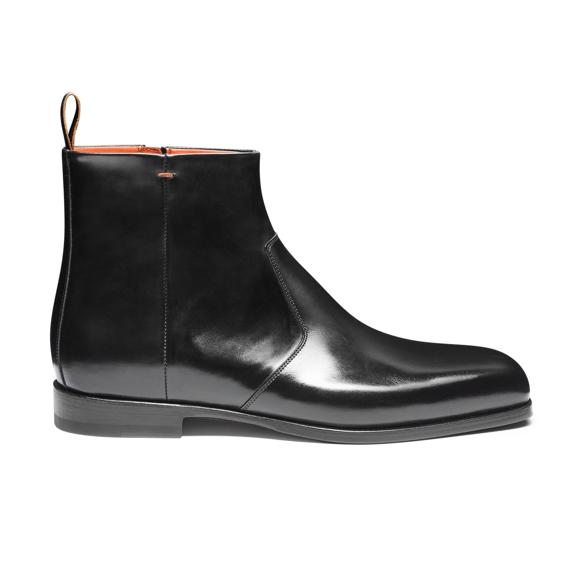 Men's black leather ankle boot