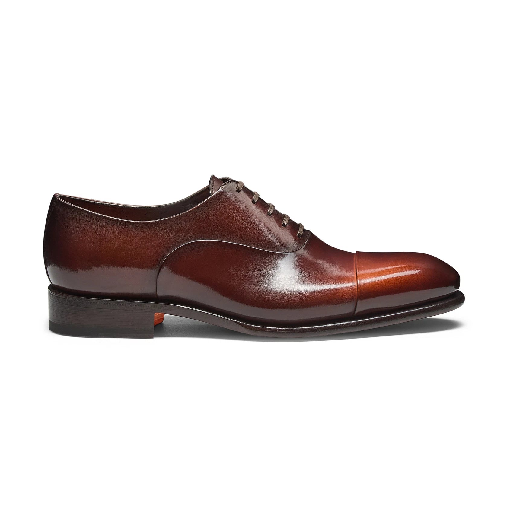 Men's orange leather Oxford shoe